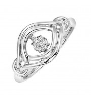 Gems One Silver (SLV 995) Diamond Rhythm Of Love Fashion Ring  - 1/10 ctw - ROL1175-SSPD