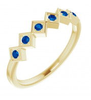14K Yellow Blue Sapphire Stackable Ring - 71888602P