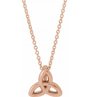 14K Rose Celtic-Inspired Trinity 16-18 Necklace - 86869602P