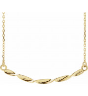 14K Yellow Twisted Ribbon Bar 16-18 Necklace - 86645601P