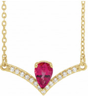 14K Yellow Ruby & .06 CTW Diamond 16 Necklace - 868146036P