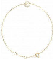 14K Yellow .04 CTW Diamond Initial C 6-7 Bracelet - 65268960029P
