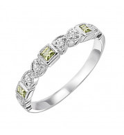 Gems One 14Kt White Gold Diamond (1/10Ctw) & Peridot (1/6 Ctw) Ring - FR1233-4WD
