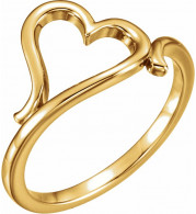 14K Yellow Heart Ring - 51573102P