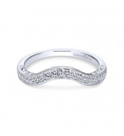 Gabriel & Co. 14k White Gold Victorian Curved Wedding Band - WB7293W44JJ