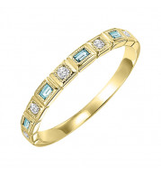 Gems One 10Kt Yellow Gold Diamond (1/12Ctw) & Aquamarine (1/8 Ctw) Ring - FR1260-1YD