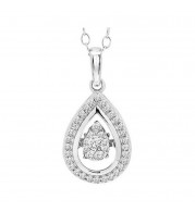 Gems One 14KT White Gold & Diamond Rhythm Of Love Neckwear Pendant  - 1/4 ctw - ROL1232-4WC