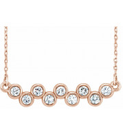14K Rose 1/2 CTW Diamond Bezel-Set Bar 16-18 Necklace - 86525607P