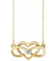 14K Yellow 1/10 CTW Diamond Infinity-Inspired Heart 16-18 Necklace - 86677601P