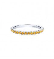 Gabriel & Co. 14k White Gold Citrine Stackable Ring