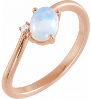 14K Rose Ethiopian Opal & .015 CT Diamond Bypass Ring - 72085607P