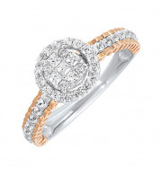 Gems One 14Kt White Rose Gold Diamond (1/2Ctw) Ring - RG11376-4WPC