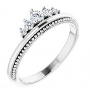 14K White 1/5 CTW Diamond Stackable Crown Ring - 123818600P