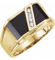14K Yellow Onyx & 1/8 CTW Diamond Bezel-Set Ring - 60939209532P