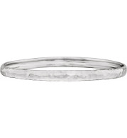 14K White 5.1 mm Hammered Bangle 7 1/2 Bracelet - 860871001P