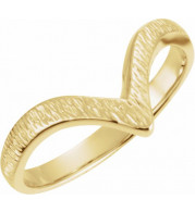 14K Yellow Grooved V Ring - 40134167P