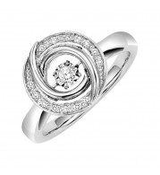 Gems One Silver (SLV 995) Diamond Rhythm Of Love Fashion Ring  - 1/10 ctw - ROL1171-SSWD