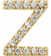 14K Yellow .06 CTW Diamond Single Initial Z Earring - 867976131P
