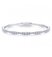 Gabriel & Co. 14k White Gold Demure Diamond Bangle Bracelet - BG3707-65W45JJ