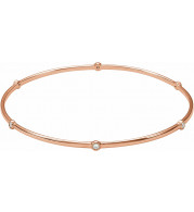 14K Rose  1/4 CTW Diamond Bezel-Set Bangle 8 Bracelet - BRC763602P