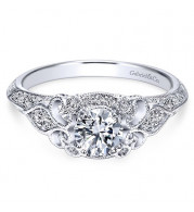 Gabriel & Co. 14k White Gold Victorian Vintage Engagement Ring - ER11865R0W44JJ