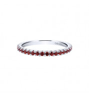 Gabriel & Co. 14k White Gold Garnet Stackable Diamond Ring