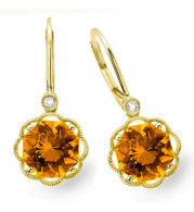 Stanton Color 14k Gold Citrine Leverback Earrings