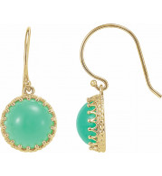 14K Yellow 10 mm Chrysoprase Dangle Earrings - 6978360001P