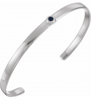 14K White Blue Sapphire Cuff 6 Bracelet - BRC76460007P