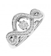 Gems One 10KT White Gold & Diamond Rhythm Of Love Fashion Ring  - 1/4 ctw - ROL1182-1WC