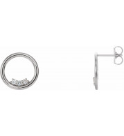 14K White 1/6 CTW Diamond Circle Earrings - 86818600P