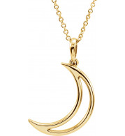 14K Yellow 25.7x4.7 mm Crescent Moon 16 Necklace - 85880100P