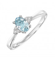 Gems One 10Kt White Gold Diamond (1/20Ctw) & Aquamarine (3/8 Ctw) Ring - FR4021-1WDA