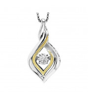 Gems One Silver (SLV 995) Diamond Rhythm Of Love Neckwear Pendant  - 1/10 ctw - ROL1235-SSWPD