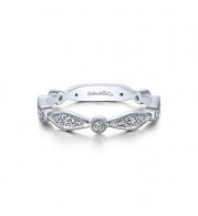Gabriel & Co. 14k White Gold Diamond Stackable Ladies' Ring