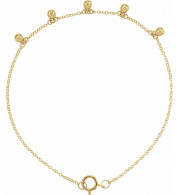 14K Yellow Beaded 5-Station 7 Bracelet - BRC792600P