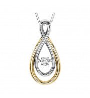 Gems One 14KT White & Yellow Gold & Diamond Rhythm Of Love Neckwear Pendant  - 1/10 ctw - ROL1008-4WYC