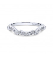 Gabriel & Co. 14k White Gold Victorian Curved Wedding Band - WB7479W44JJ