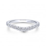 Gabriel & Co. 14k White Gold Contemporary Curved Wedding Band - WB12761R4W44JJ