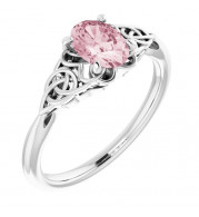 14K White Morganite Celtic-Inspired Ring - 71978600P