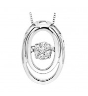Gems One Silver (SLV 995) Diamond Rhythm Of Love Neckwear Pendant  - 1/10 ctw - ROL1078-SSWD
