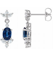 14K White Blue Sapphire &  1/3 CTW Diamond Earrings - 869896005P