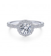 Gabriel & Co. 14k White Gold Contemporary Halo Engagement Ring - ER14664R3W44JJ
