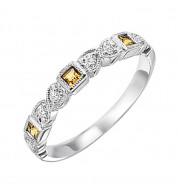 Gems One 10Kt White Gold Diamond (1/10Ctw) & Citrine (1/6 Ctw) Ring - FR1210-1WD