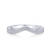 Gabriel & Co. 14k White Gold Victorian Curved Wedding Band - WB14444R4W44JJ