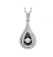 Gems One 14KT White Gold & Diamond Rhythm Of Love Neckwear Pendant   - 1/4 ctw - ROL1231-4WC