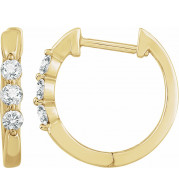 14K Yellow 1/4 CTW Diamond Hoop Earrings - 65295660001P