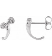 Platinum Freeform J-Hoop Earrings - 86699603P