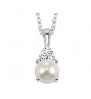 Gems One 10Kt White Gold Diamond (1/50Ctw) & Pearl (3/8 Ctw) Pendant - FP4024-1WDP