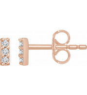 14K Rose .05 CTW Diamond Bar Earrings - 65286260003P